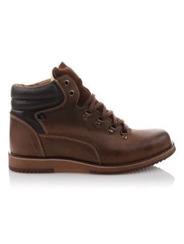Buty męskie trzewiki skórzane zimowe 811 brązowe - Komodo