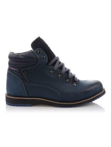 Buty męskie trzewiki skórzane zimowe 811 granatowe - Komodo