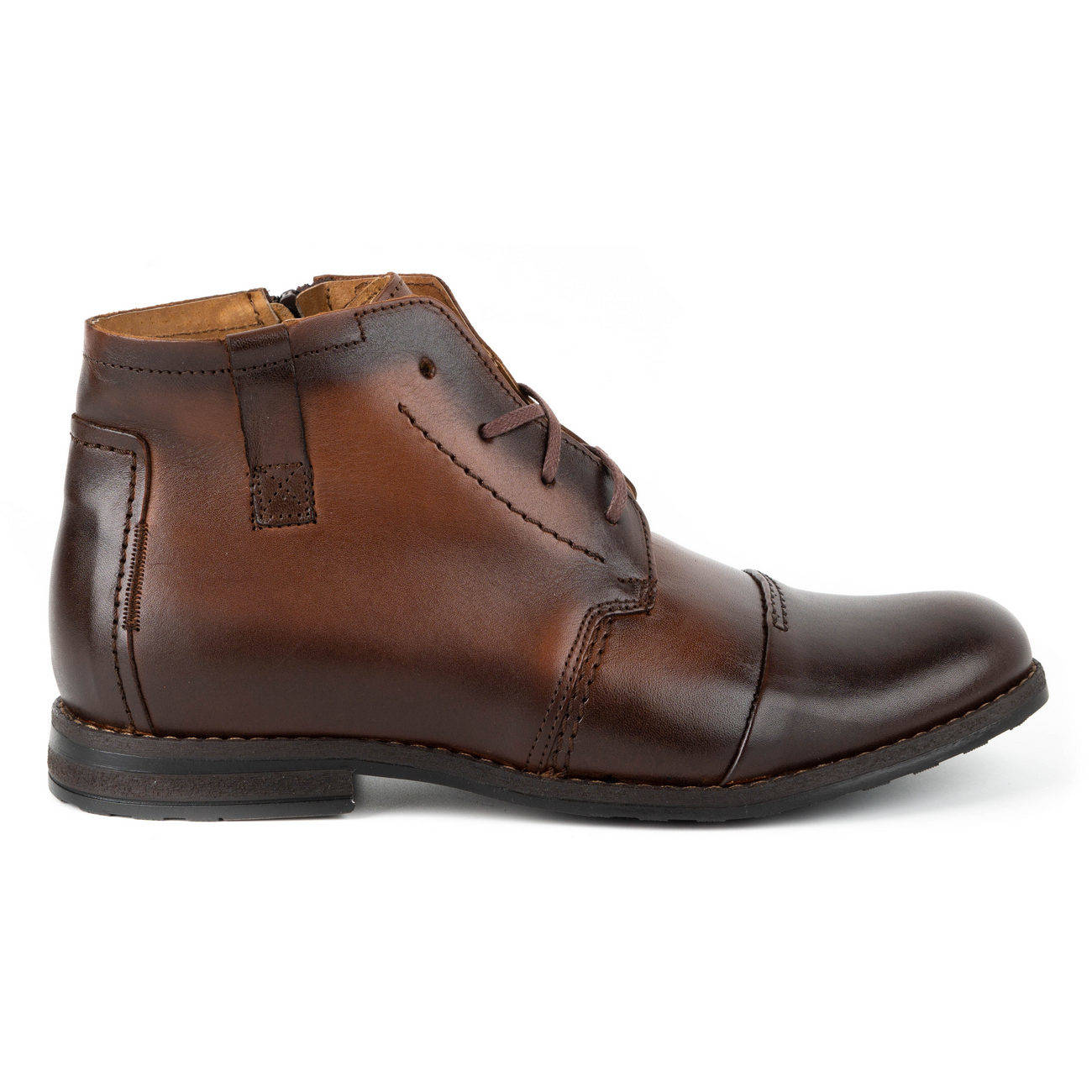 Buty męskie skórzane zimowe 315J brązowe - Joker