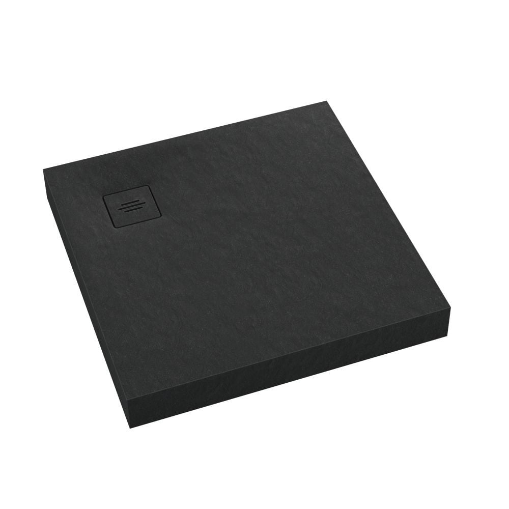 SCHEDPOL SCHEDLINE COLLECTION Brodzik kwadratowy NONLIMITS black stone 80x80x12 z systemem STABILSOUND 3ST.N1K-8080/C/ST-M1/C/ST-