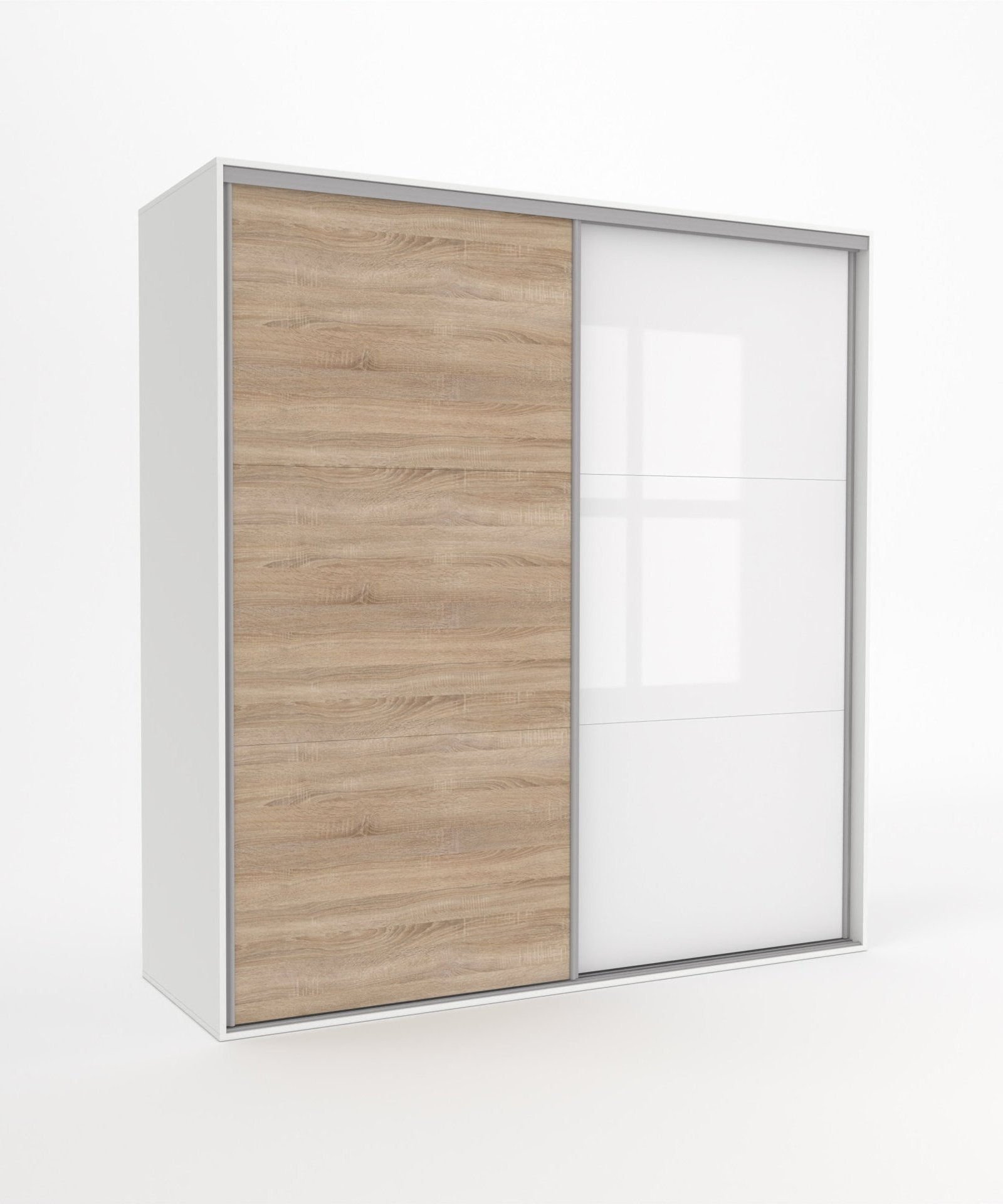 Szafa Tivoli 182X210 B/3Ds/3Bp Dąb Sonoma / Biały Połysk