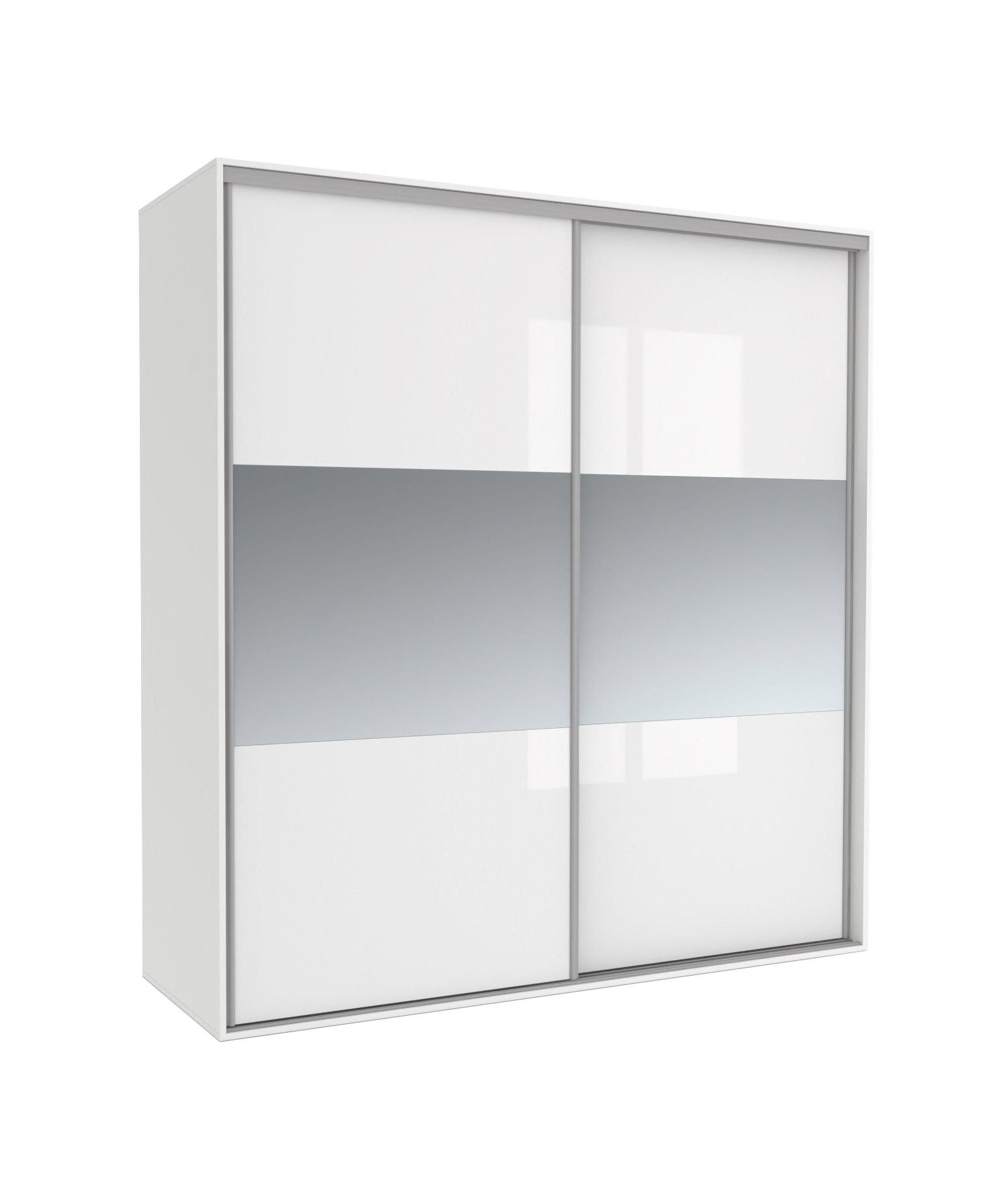 Szafa Tivoli 240X210 B/4Bp/2L Biały Połysk / Lustro