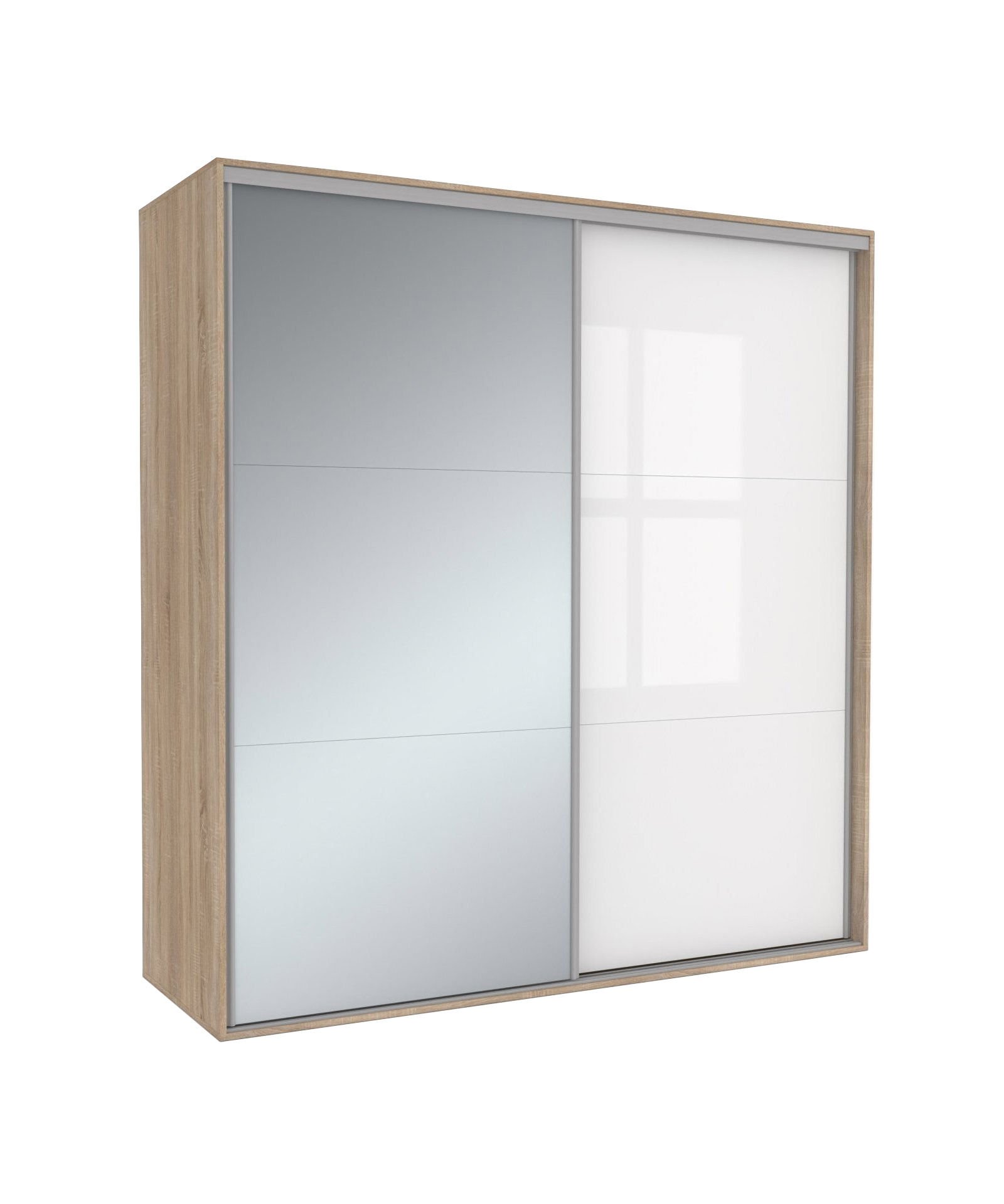 SZAFA TIVOLI 125x210 S/3BP/3L BIAŁY POŁYSK / LUSTRO