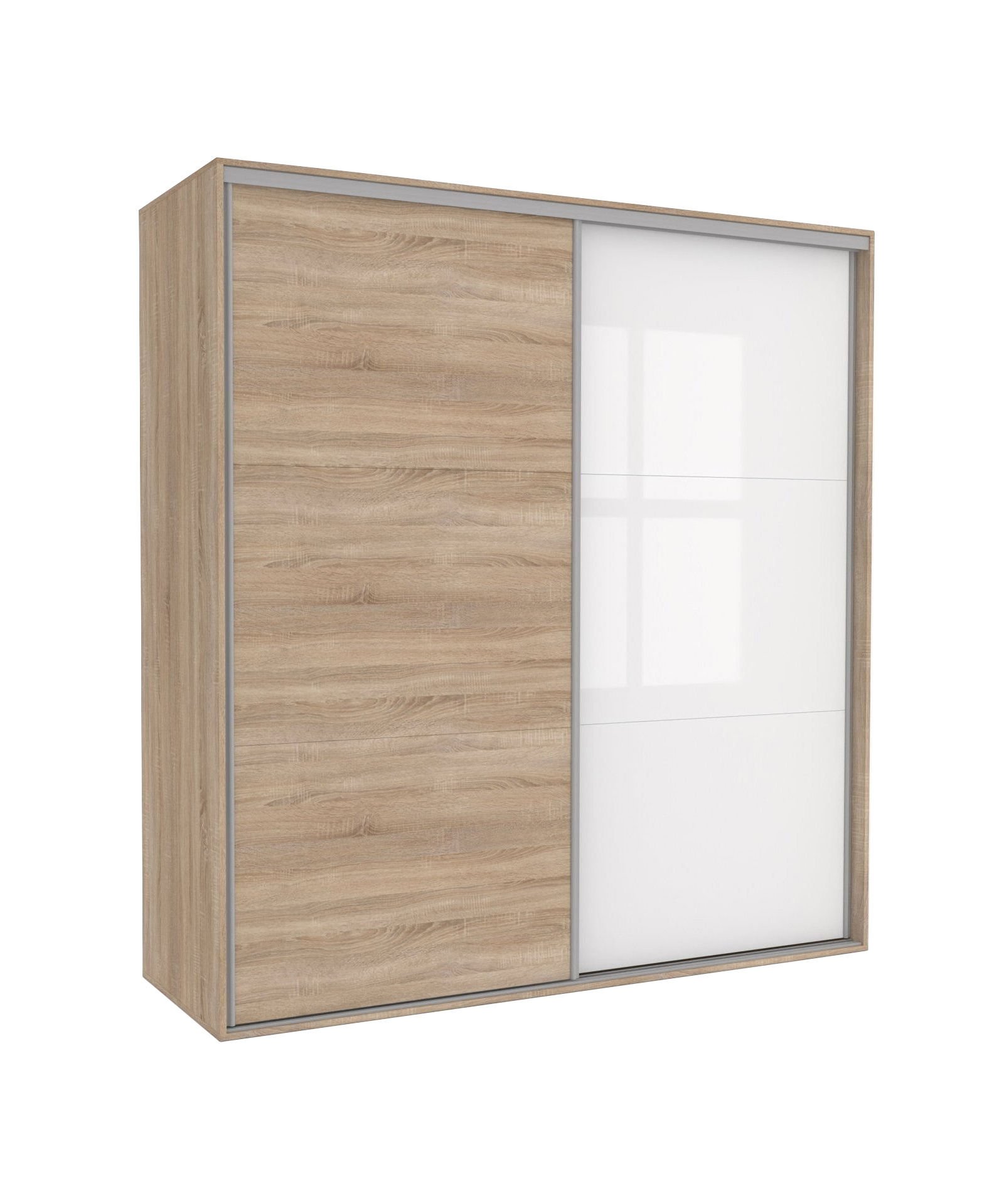 SZAFA TIVOLI 182x210 S/3BP/3DS BIAŁY POŁYSK / DĄB SONOMA