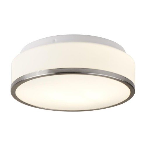 Searchlight Lampa sufitowa Flush srebrna satynowana IP44 28cm