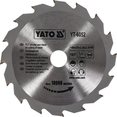 YATO PIŁA TARCZOWA Z WĘGLIKIEM 140X16X20 MM (YT-6052)