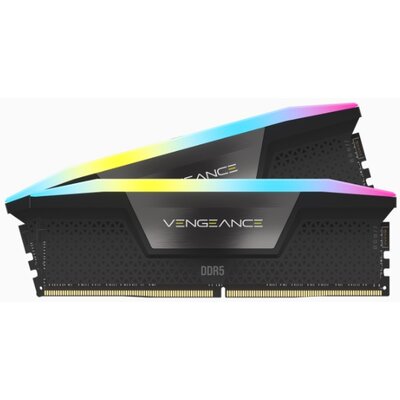 CORSAIR VENGEANCE RGB 32GB 2x16GB DDR5 5200MHz DIMM Unbuffered 40-40-40-77 XMP 3.0 Black Heatspreader RGB LED 1.25V