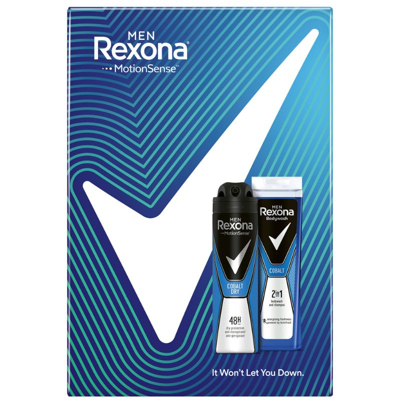 Rexona XMASS Cobalt Dry (Deo 150 ml + Żel pod prysznic 250 ml)