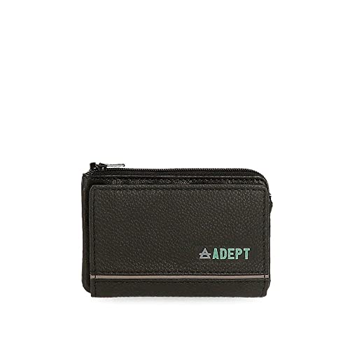 Adept Kurt portfel z etui na karty czarny 11 x 7 x 1,5 cm skóra, czarny, portfel z przegródką na karty, czarny, Portfel z przegródką na karty