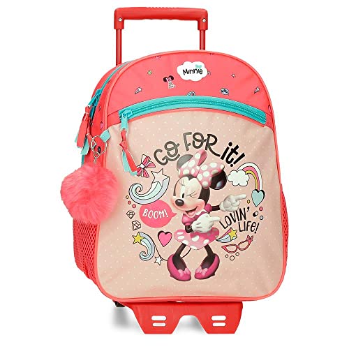 Disney Minnie Lovin Life Plecak szkolny z wózkiem Wielobarwny 27x33x11 cms Mikrofibra 9,8L, Wielobarwny, plecak szkolny na kółkach