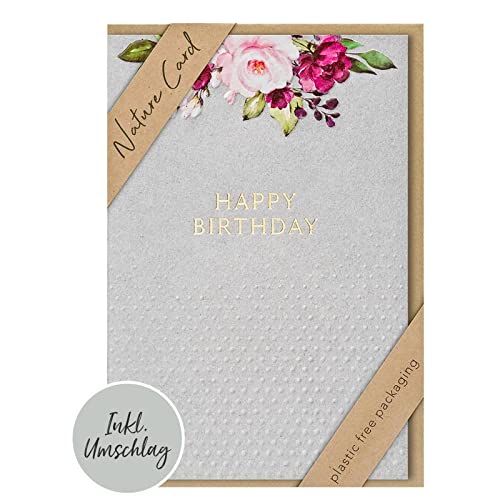 Kartka urodzinowa Nature Card Handmade - Kwiaty 11,6 x 16,6 cm