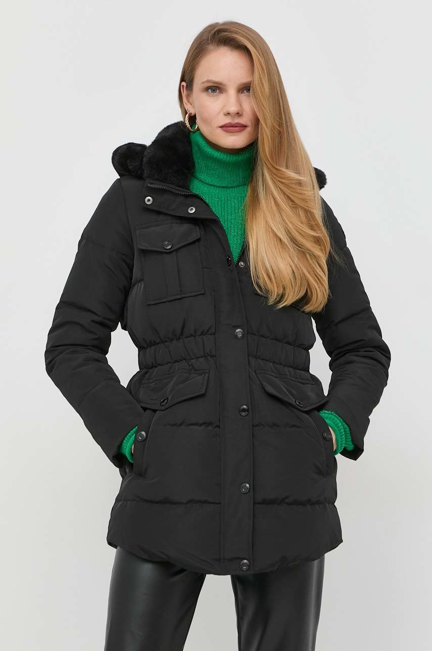 Morgan kurtka puchowa damska kolor czarny zimowa