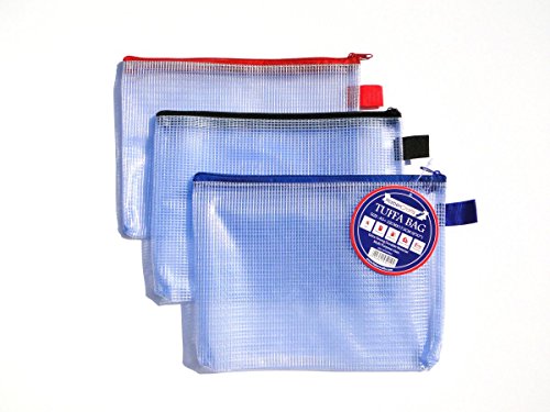 A5 Tuff Bag portfel na zamek błyskawiczny, przezroczyste plastikowe portfele zapinane na zamek, etui na dokumenty, teczka wodoodporna, wzmocniona, wytrzymała torba siatkowa (pasuje do A5-3 sztuk)
