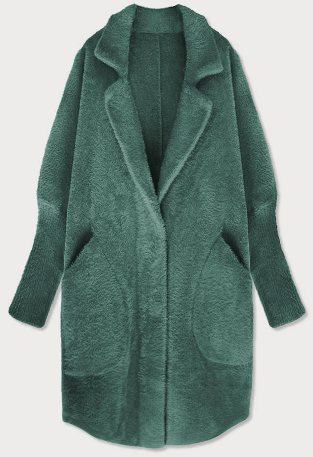 WEŁNIANA NARZUTKA ALPAKA MORSKA ZIELEŃ (7108) - MADE IN ITALY