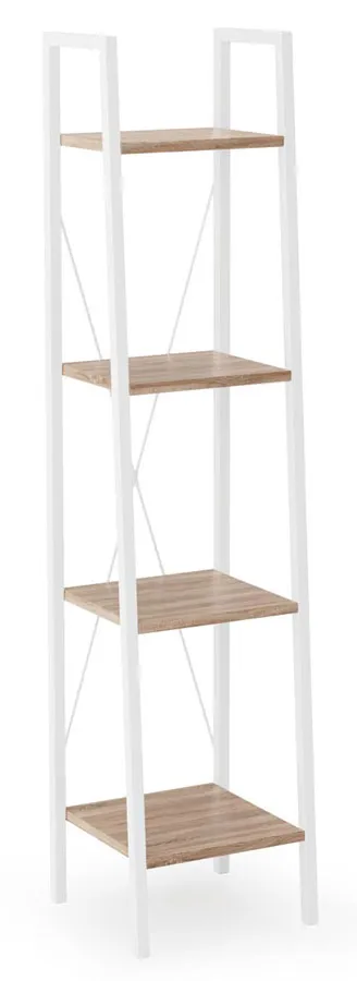 Loftowy regał dąb sonoma + biały F4-C03