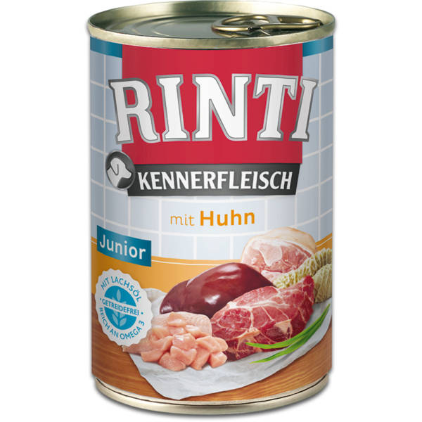 Rinti Rinti Kennerfleisch Junior Huhn karma mokra dla psa - kurczak 400g