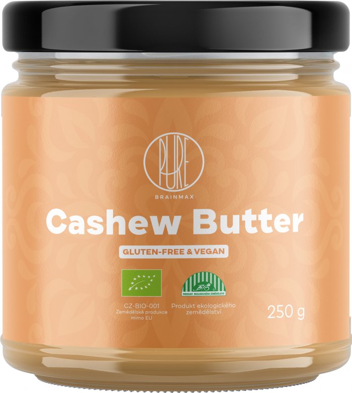 BrainMax Czyste Masło Orzechowe, 100% Krem Z Orzechów Nerkowca, BIO, 250 g