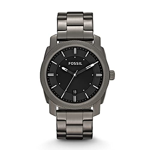 FOSSIL Męski zegarek, rozmiar koperty 42 mm, kwarcowy mechanizm chronografu, pasek ze stali nierdzewnej, Smoke, Bransoletka
