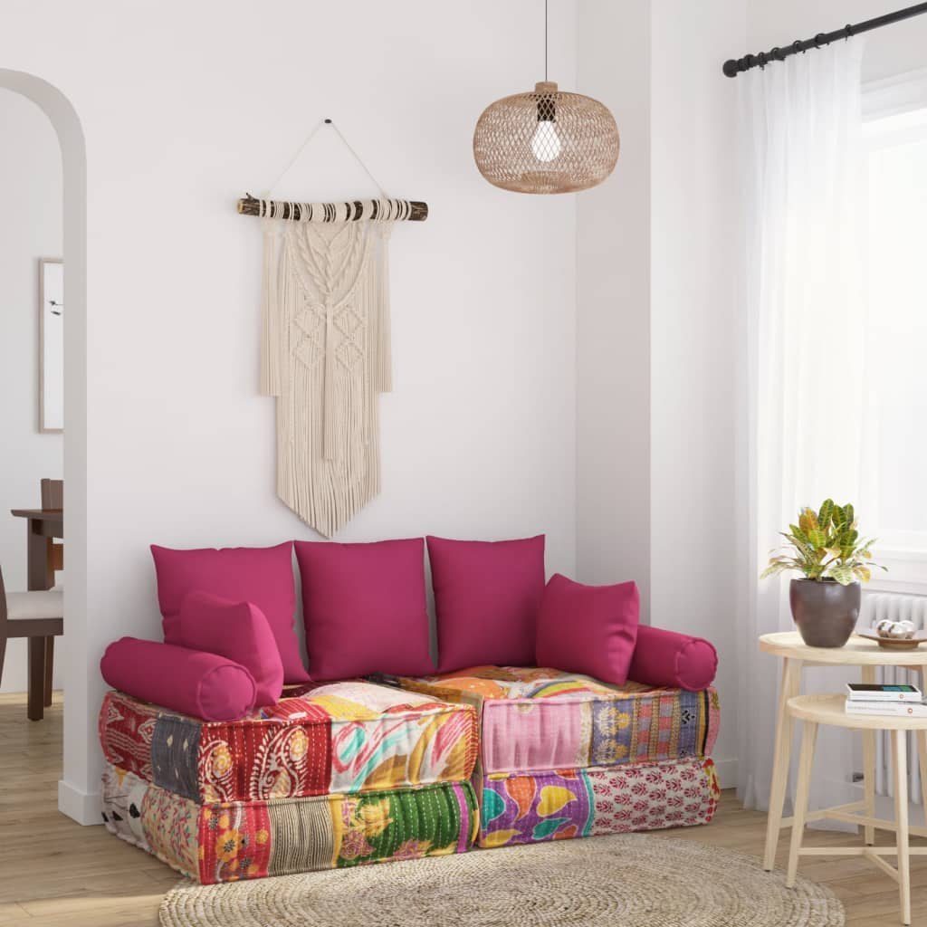 Lumarko 7-częściowy zestaw poduszek dekoracyjnych, różowy, tkanina