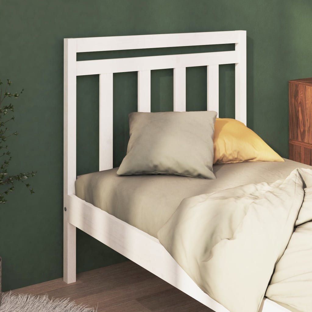 Lumarko Wezgłowie łóżka, białe, 95x4x100 cm, lite drewno sosnowe