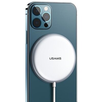 Usams Ład. indukcyjna US-CD160 magnetic W2 15W alu