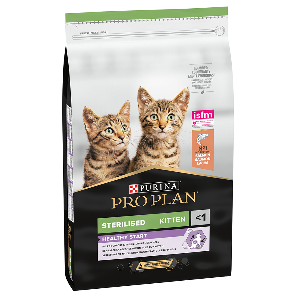 9 + 1 kg gratis!/ 12 + 2 kg gratis! Purina Pro Plan, 10 kg / 14 kg - Sterilised Kitten, łosoś, 10 kg