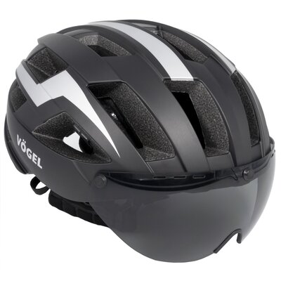 Kask rowerowy VÖGEL VKA-927 Czarno-srebrny MTB  rozmiar S/M)