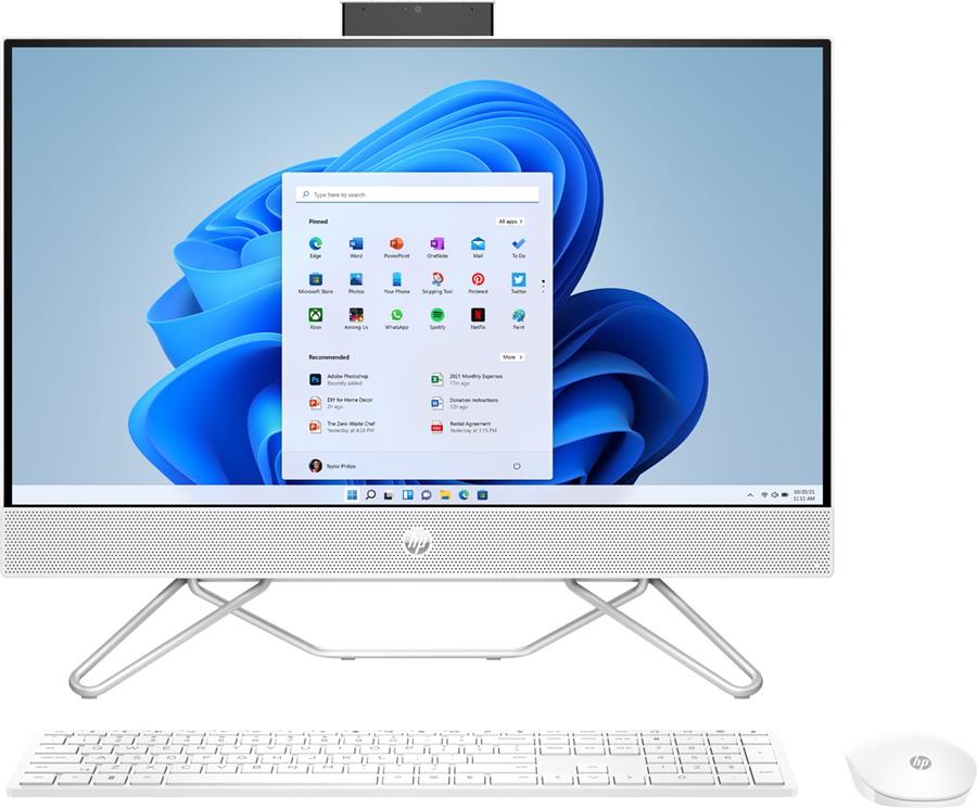 HP All-in-One 24-cb1042nw HexaCore Ryzen 5 5625U 23,8&quot;FHD AG 250nit IPS 16GB_3200MHz SSD512 Radeon RX Vega 7 Cam720p WiFi+BT Klaw+Mysz Win11 2Y Starry White
