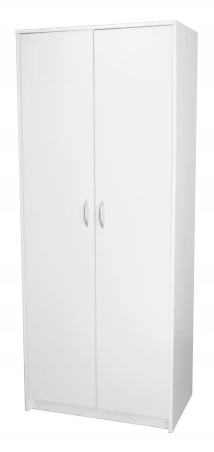 Biała dwudrzwiowa szafa z półkami C3-D96