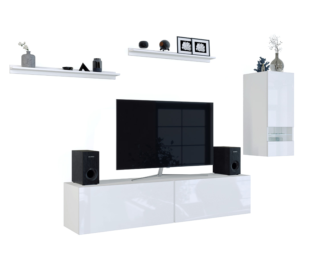 Meblościanka modułowa biały połysk 30x12x4 H6-M34