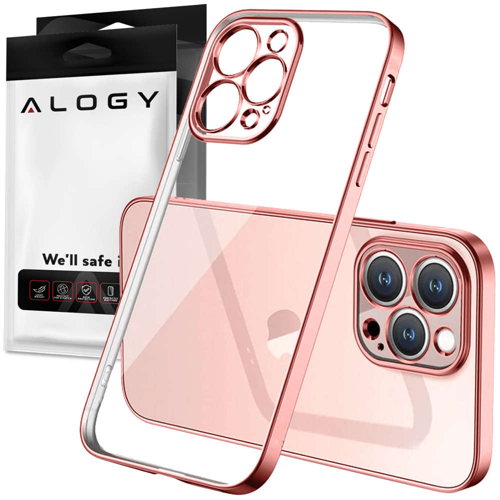 Zdjęcia - Etui Alogy   TPU Luxury Case z osłonką na aparat do Apple iPhone 12 Pro różo 