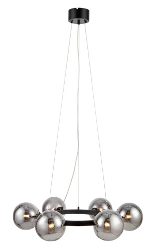 Markslojd lampa wisząca Circle 6L 6xG9 czarna/dymiona 108051