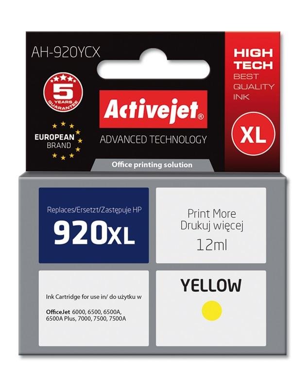 Tusz ACTIVEJET AH-920YCX yellow do drukarki HP