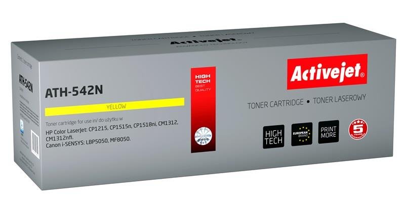 ActiveJet Toner ATH-542N (zamiennik Canon, HP 125A CRG-716Y, CB542A; Supreme; 1 600 stron; żółty) ATH-542N