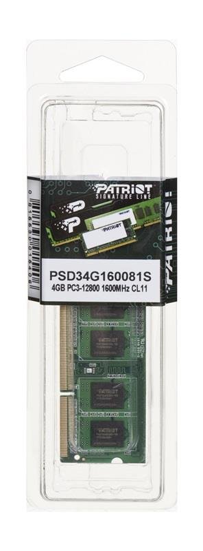 Patriot DDR3 4GB 1600MHZ SIGNATURE SODIMM CL11
