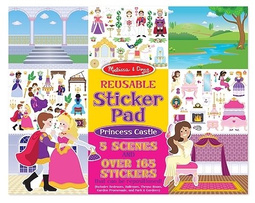 Melissa&Doug KSIĘŻNICZKA 200 NAKLEJEK WIELOKROTNEGO UŻYTKU 5 SCEN 14306 6332
