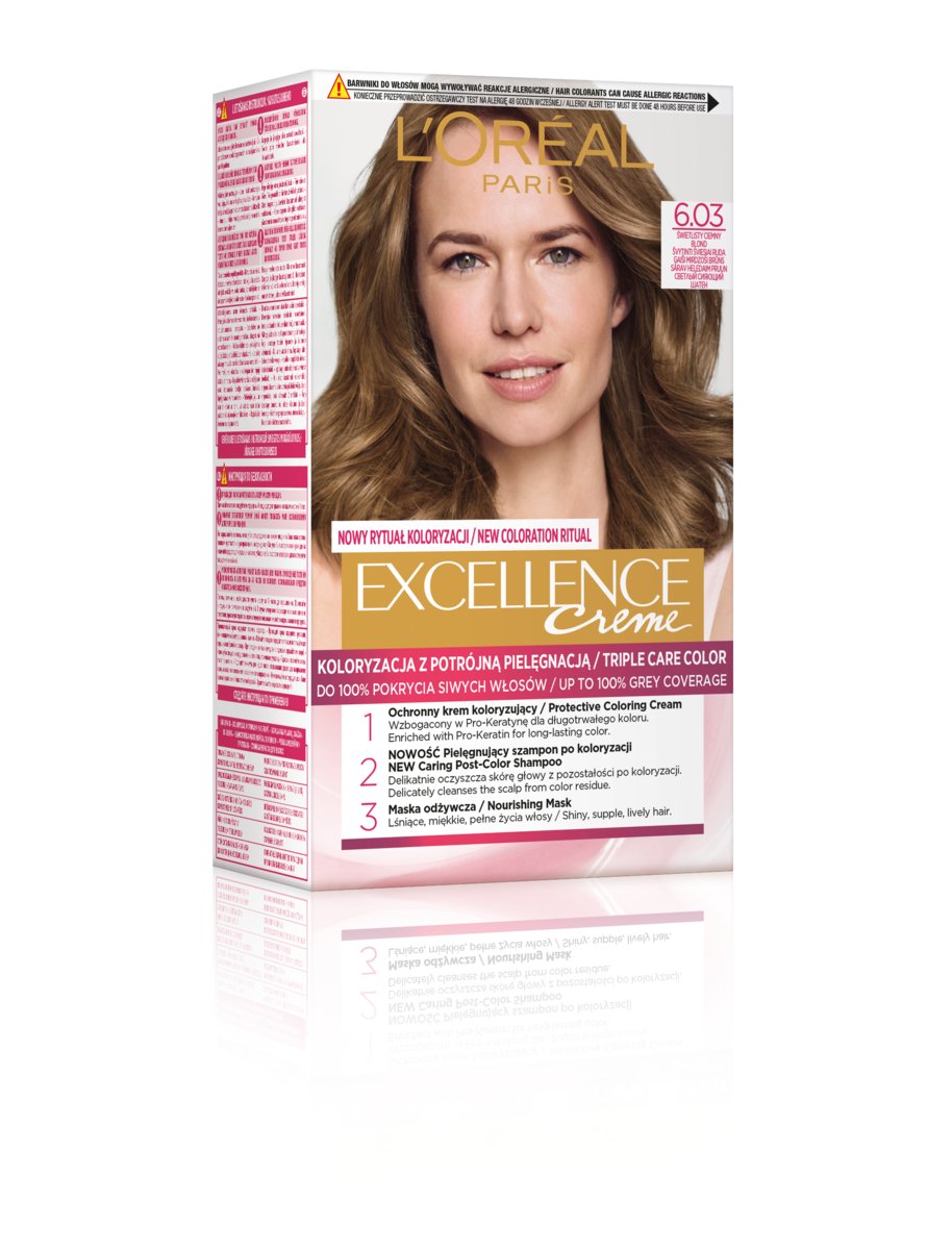 Loreal Excellence Creme 6.03 świetlisty ciemny blond