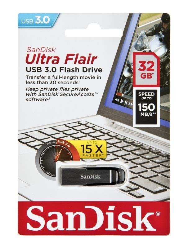 SanDisk Ultra Flair SDCZ73-032G-G46 (32GB; USB 3.0; kolor srebrny)
