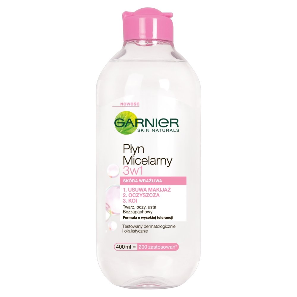 Garnier Skin Naturals Płyn Micelarny 3w1 Skóra Wrażliwa 400ml