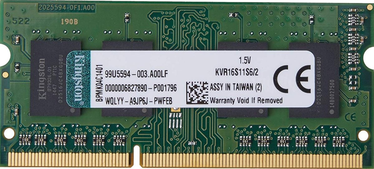 SODIMM DDR3 KINGSTON KVR16S11S6/2, 2 GB, 1600 MHz, CL11