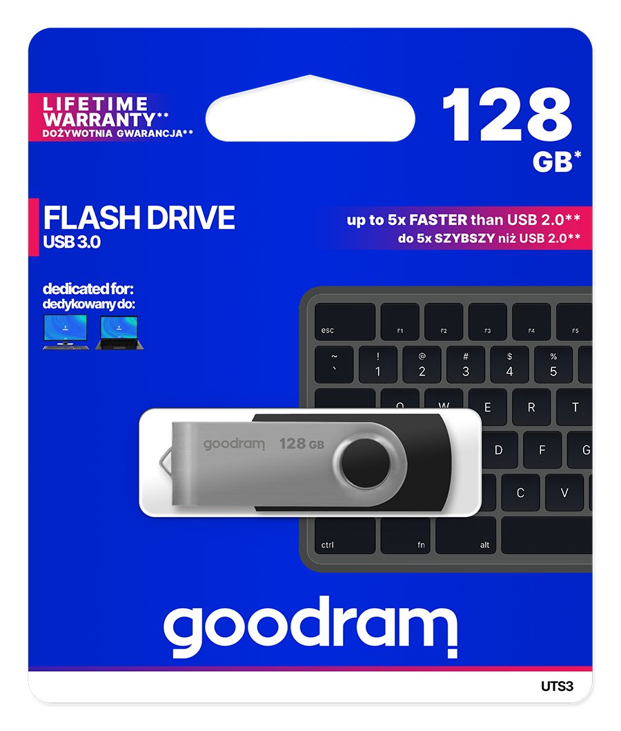 Goodram Pamięć USB GOODRAM 128 GB UTS3 czarny USB 30