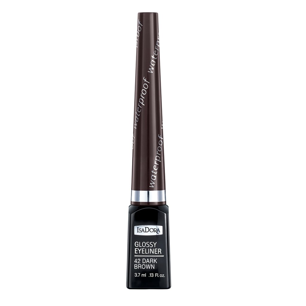 IsaDora Glossy Eyeliner Waterproof liner w pędzelku 3.7 ml 42 Dark Brown