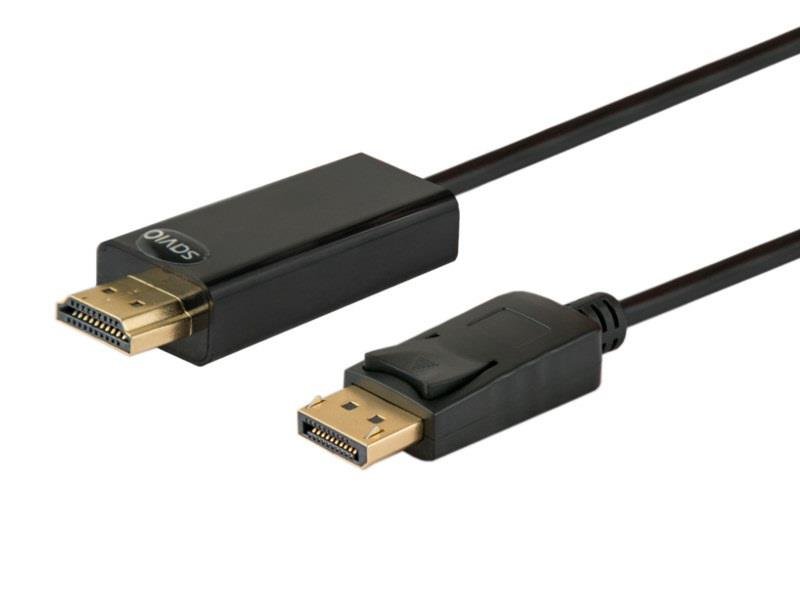SAVIO Kabel SAVIO CL-56 (HDMI M - DisplayPort M; 1,5m; kolor czarny) 2_300391