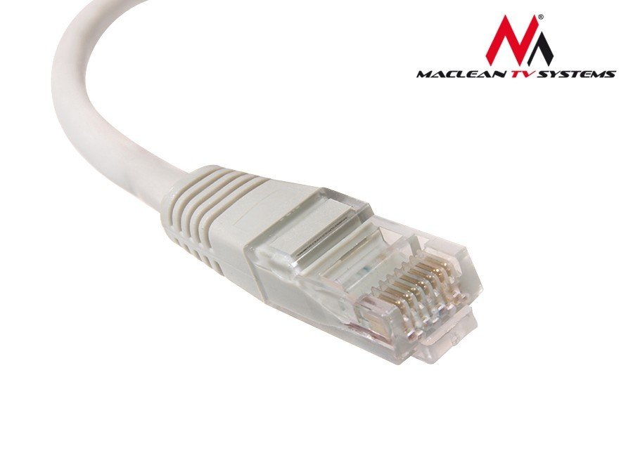Zdjęcia - Kabel krosowy Maclean MCTV-647 Przewód, kabel patchcord UTP 5e wtyk-wtyk 10 m szary 