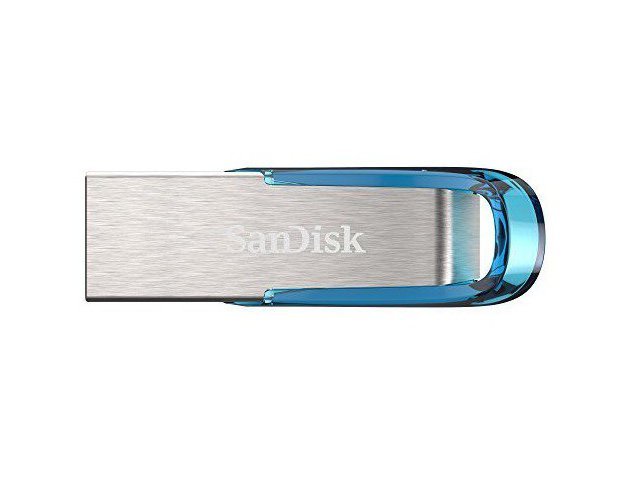 SanDisk Sandisk Ultra Flair 128 GB napęd USB Flash-USB 3.0 o pojemności do 150 MB/sek.  Kolor: Tropical Blue SDCZ73-128G-G46B