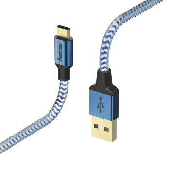 Hama Kabel Reflected USB Typ A-USB typ C 1.5M Niebieski