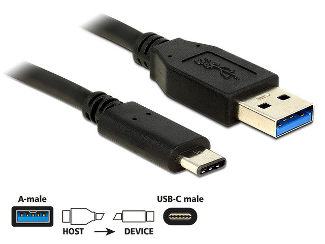 Delock Kabel USB Type-C M USB 3.1 AM 50cm 83869