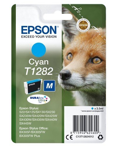 Epson Tusz T1282 CYAN 3.5ml do SX125/130/425W/S22/BX305
