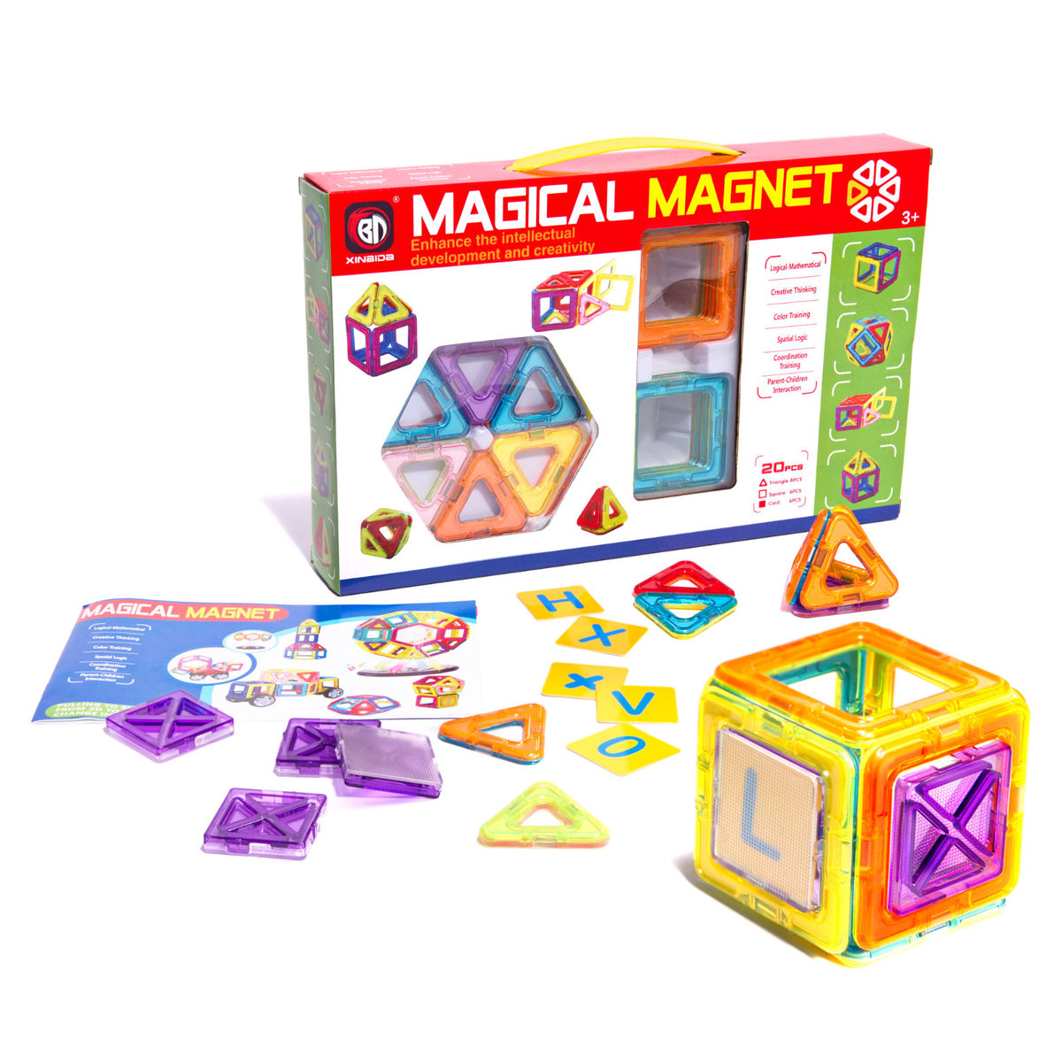 Kontext Kolorowe klocki magnetyczne magical magnet 20 sztuk