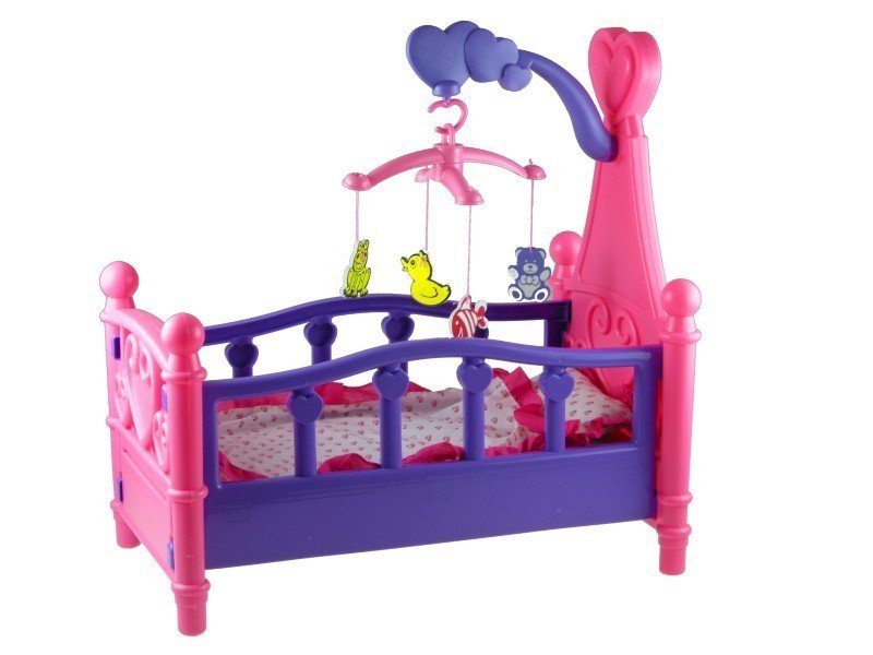 Lean Toys Duże łóżeczko dla lalki z karuzelą i pościelą - wysyłka w 24h !!!